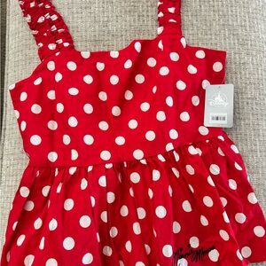 Disney Red & White Polka Dot Minnie Mouse Sleeveless top, Size L, NWT